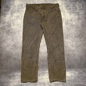 Levi's 501 Mens Jeans W38 L34 Button Fly‎ Gray Green Wash Straight Leg